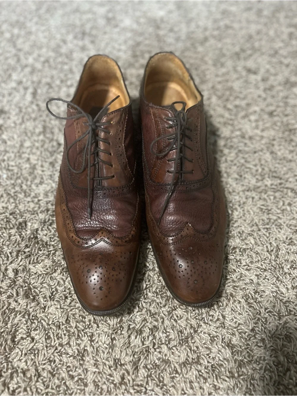 Mercanti Fiorentini Mens 11.Leather Wingtip Dress Shoes #7389  Italy Brown